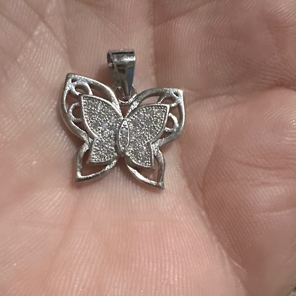 925 Mojssanite Butterfly Pendant